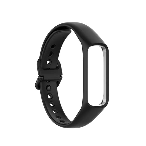 Integrated Frame Case Silicone Watch Strap for Samsung Galaxy Fit2 SM-R220 - Black - 1