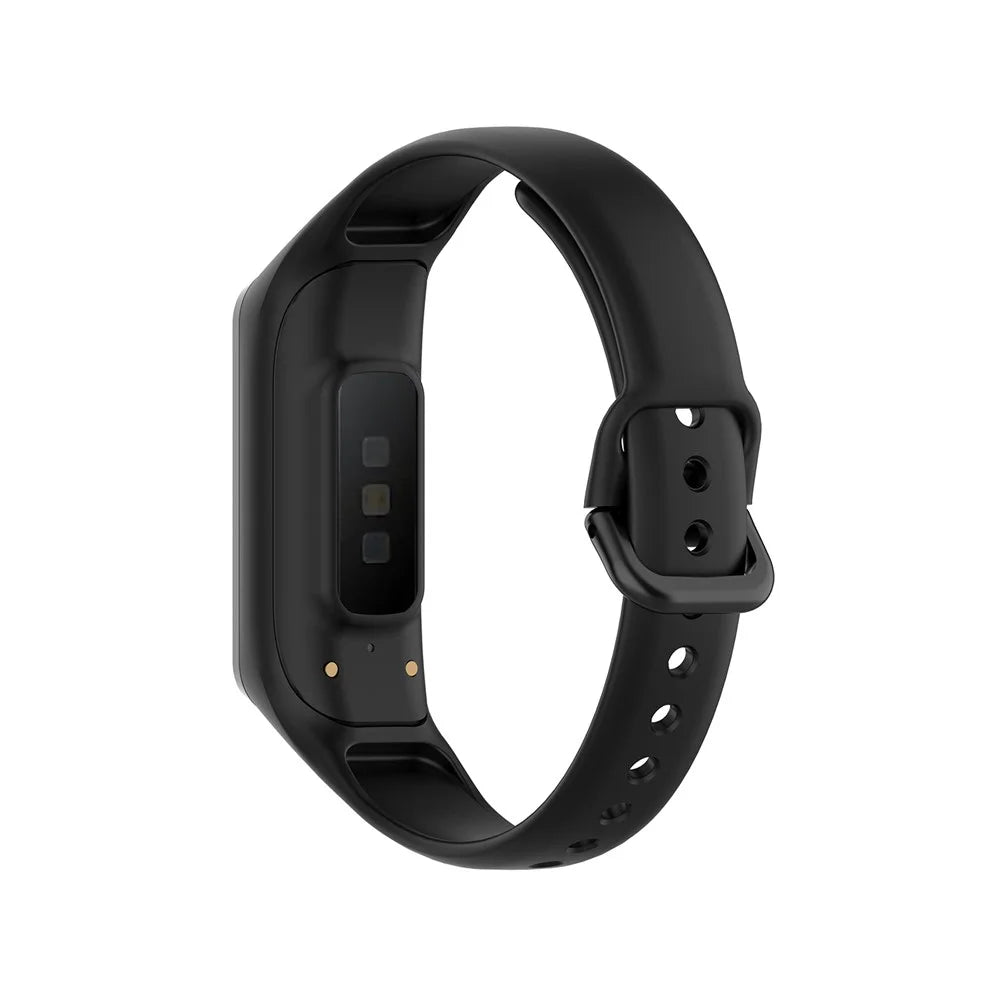 Integrated Frame Case Silicone Watch Strap for Samsung Galaxy Fit2 SM-R220 - Black - 2