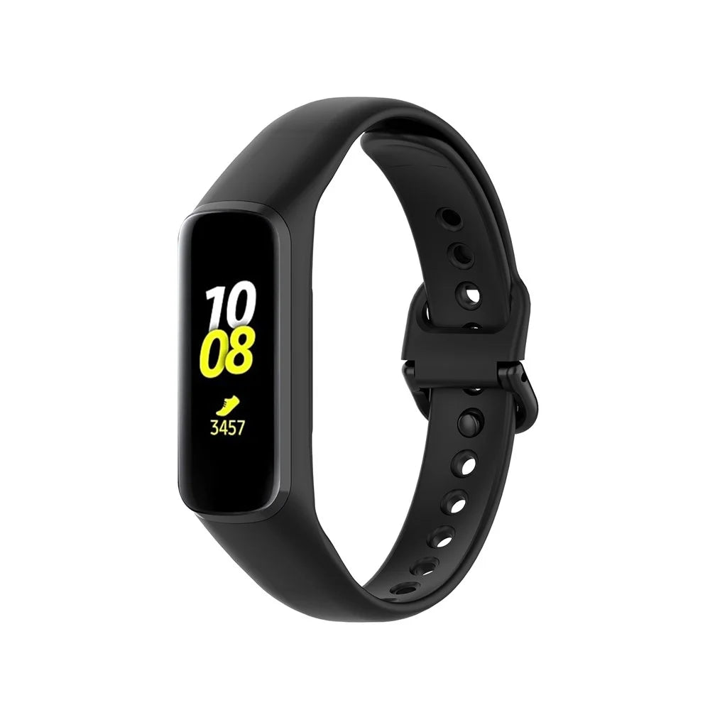 Integrated Frame Case Silicone Watch Strap for Samsung Galaxy Fit2 SM-R220 - Black - 5