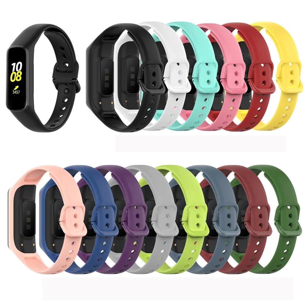 Integrated Frame Case Silicone Watch Strap for Samsung Galaxy Fit2 SM-R220 - Black - 7