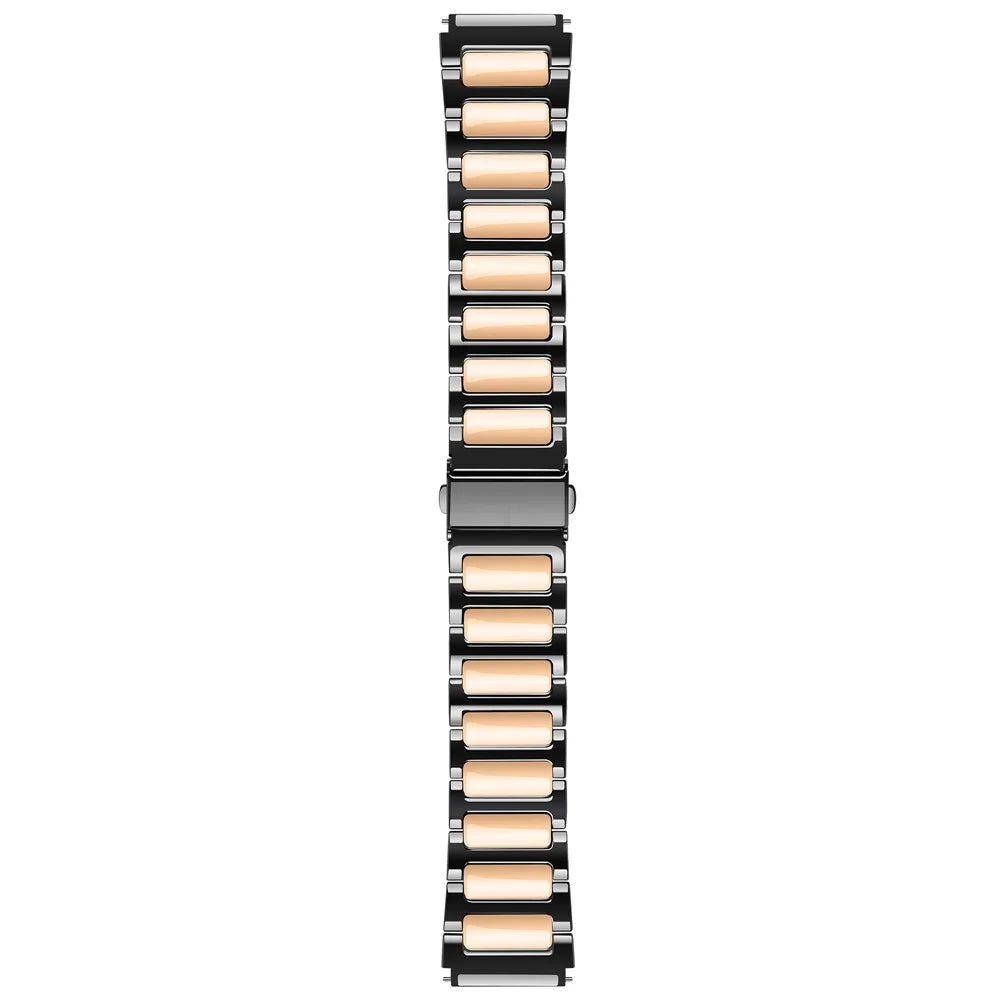 For Huawei Watch 4 / 4 Pro / GT 4 46mm Replacement Watch Strap 22mm Zinc Alloy Wrist Band - Black+Rose Gold - 4