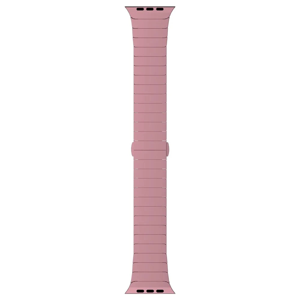 For Apple Watch Series 11 10 42mm / 9 8 7 41mm / SE3 SE2 SE 6 5 4 40mm / 3 2 1 38mm Zinc Alloy Band Replacement Men Watch Strap - Pink - 3