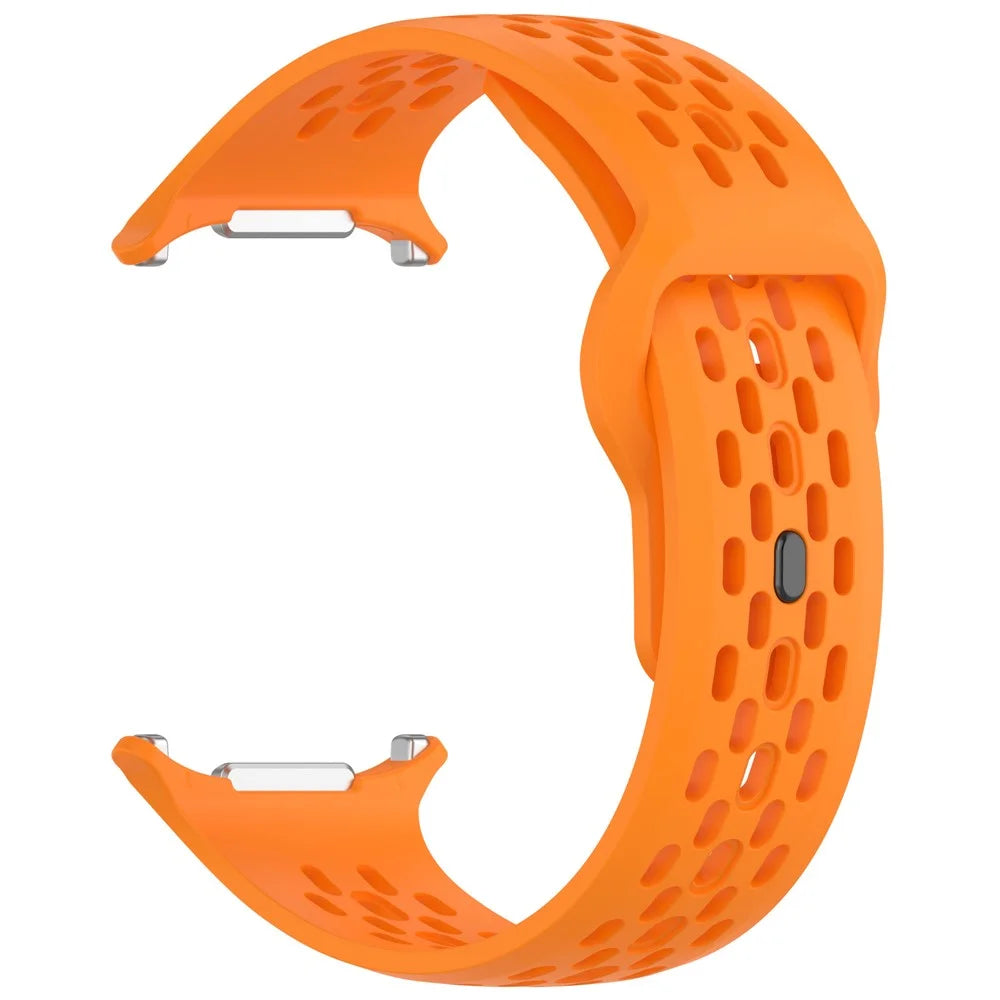 For Samsung Galaxy Watch Ultra2 47mm / Watch Ultra (2025) 47mm / Watch Ultra 47mm Fluororubber Watch Band Multiple Holes Breathable Strap - Orange - 3