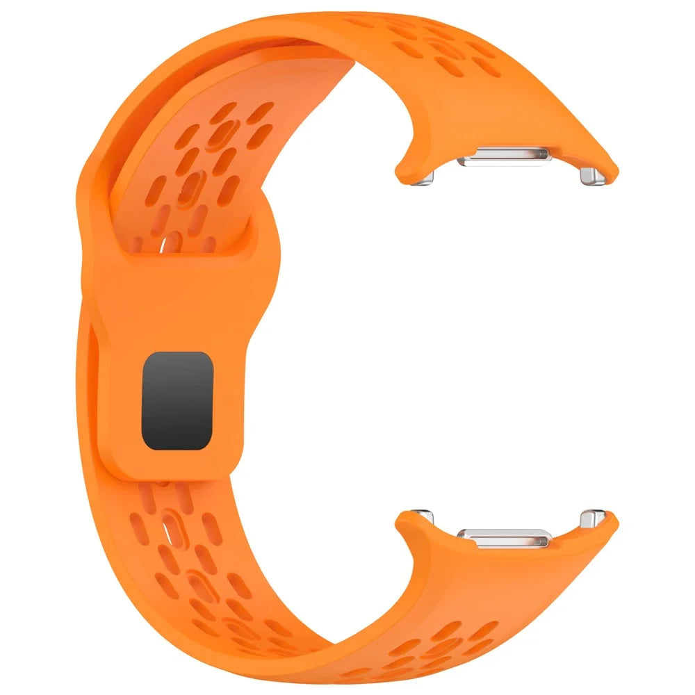 For Samsung Galaxy Watch Ultra2 47mm / Watch Ultra (2025) 47mm / Watch Ultra 47mm Fluororubber Watch Band Multiple Holes Breathable Strap - Orange - 4