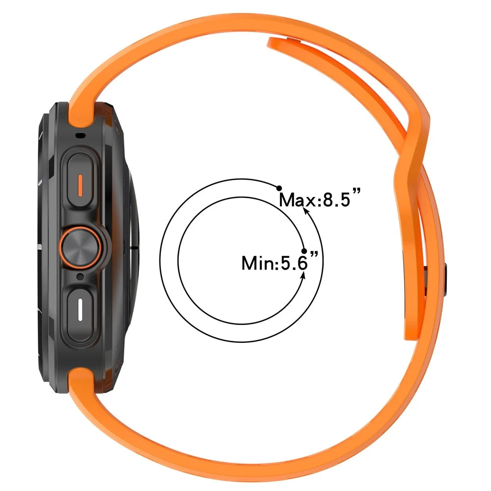 For Samsung Galaxy Watch Ultra2 47mm / Watch Ultra (2025) 47mm / Watch Ultra 47mm Fluororubber Watch Band Multiple Holes Breathable Strap - Orange - 6