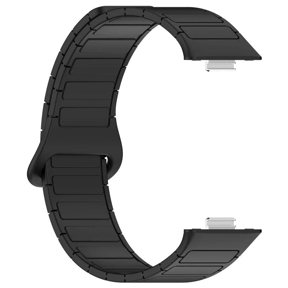 For Huawei Watch Fit 3 Dual Color Replacement Band Magnetic Silicone Watch Strap - Black - 4