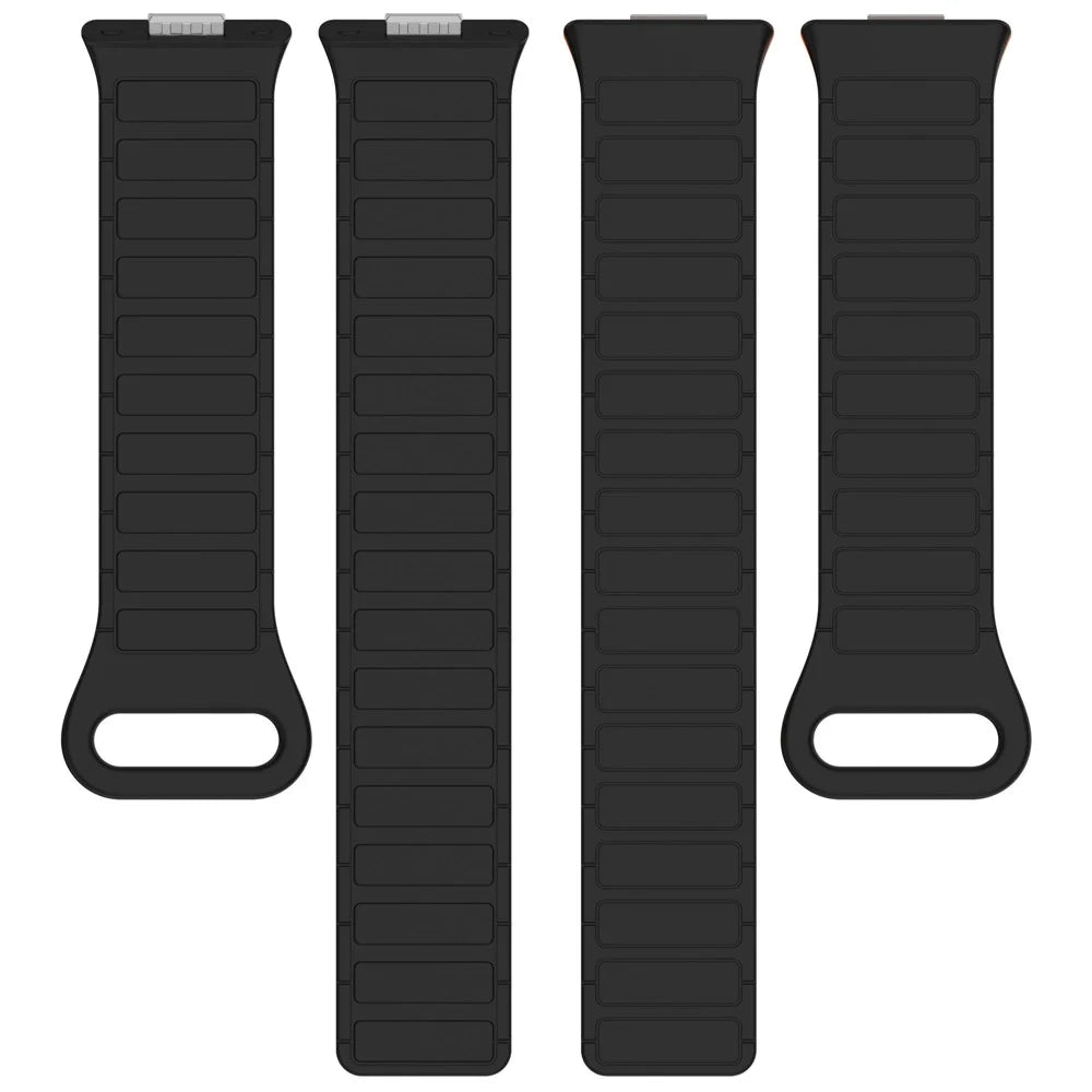 For Huawei Watch Fit 3 Dual Color Replacement Band Magnetic Silicone Watch Strap - Black - 5