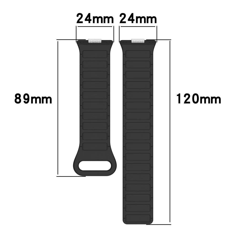 For Huawei Watch Fit 3 Dual Color Replacement Band Magnetic Silicone Watch Strap - Black - 6