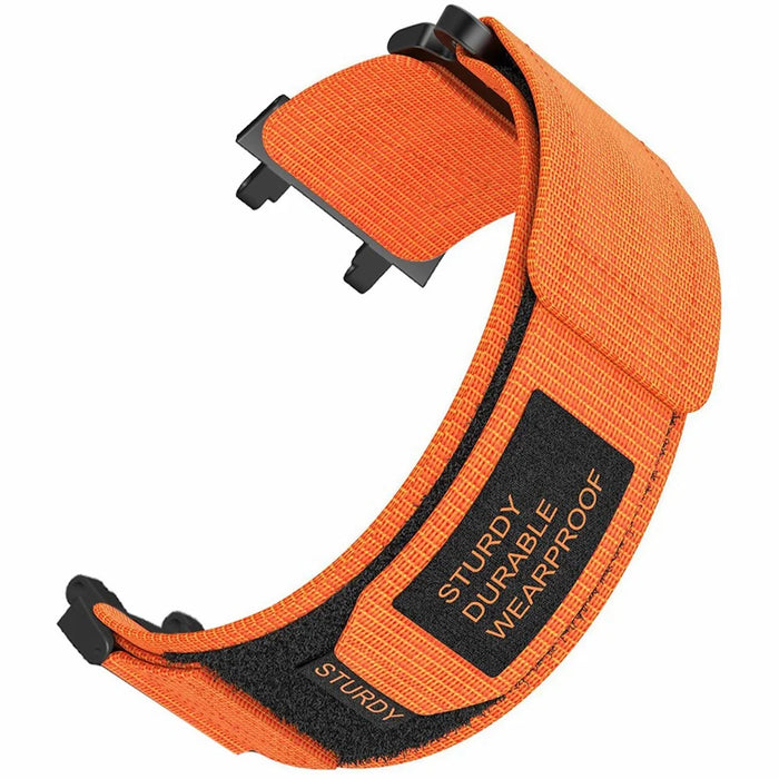 For Huami Amazfit T-Rex 2 Replacement Strap Outdoor Magic Tape Nylon Watch Band - Orange - 1