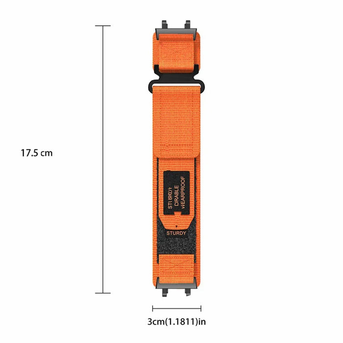 For Huami Amazfit T-Rex 2 Replacement Strap Outdoor Magic Tape Nylon Watch Band - Orange - 4