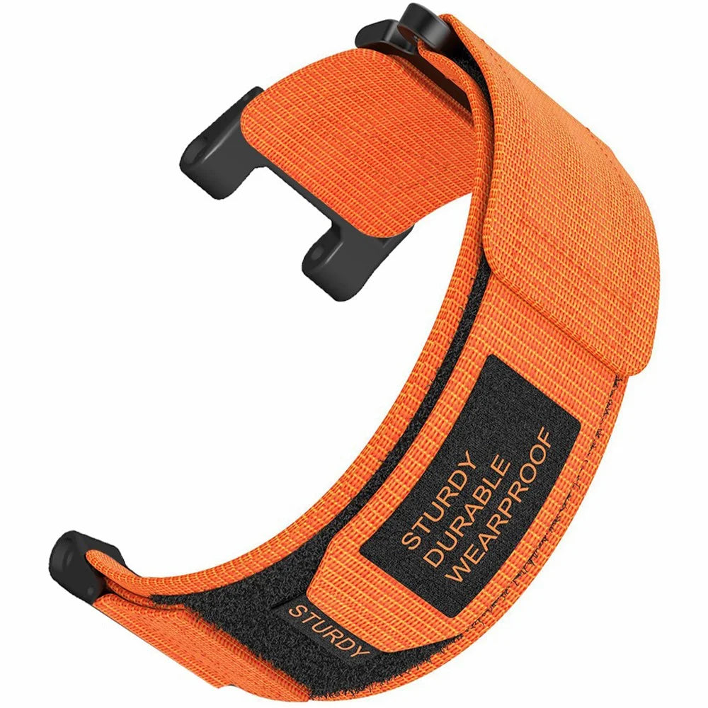 For Huami Amazfit T-Rex / T-Rex Pro Outdoor Sports Watch Strap Magic Tape Adjustable Nylon Band - Orange - 1