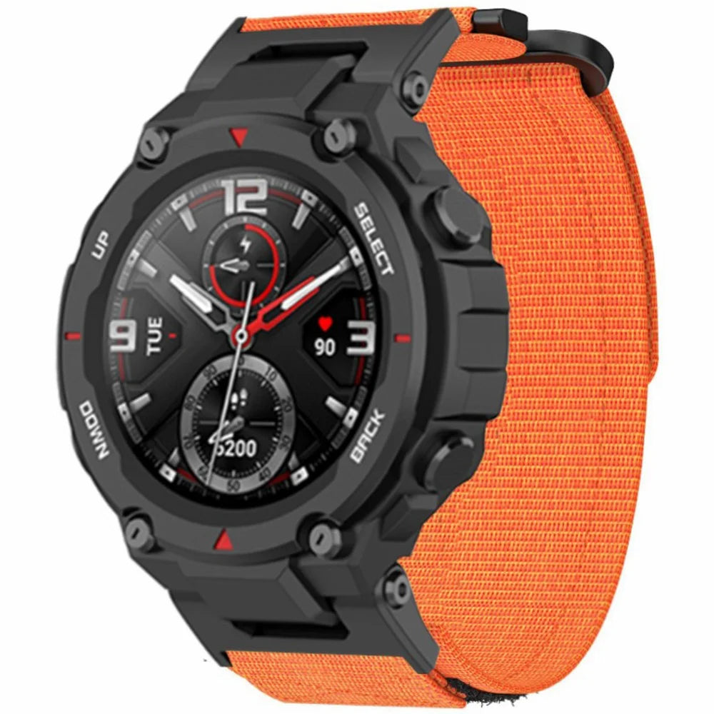 For Huami Amazfit T-Rex / T-Rex Pro Outdoor Sports Watch Strap Magic Tape Adjustable Nylon Band - Orange - 2