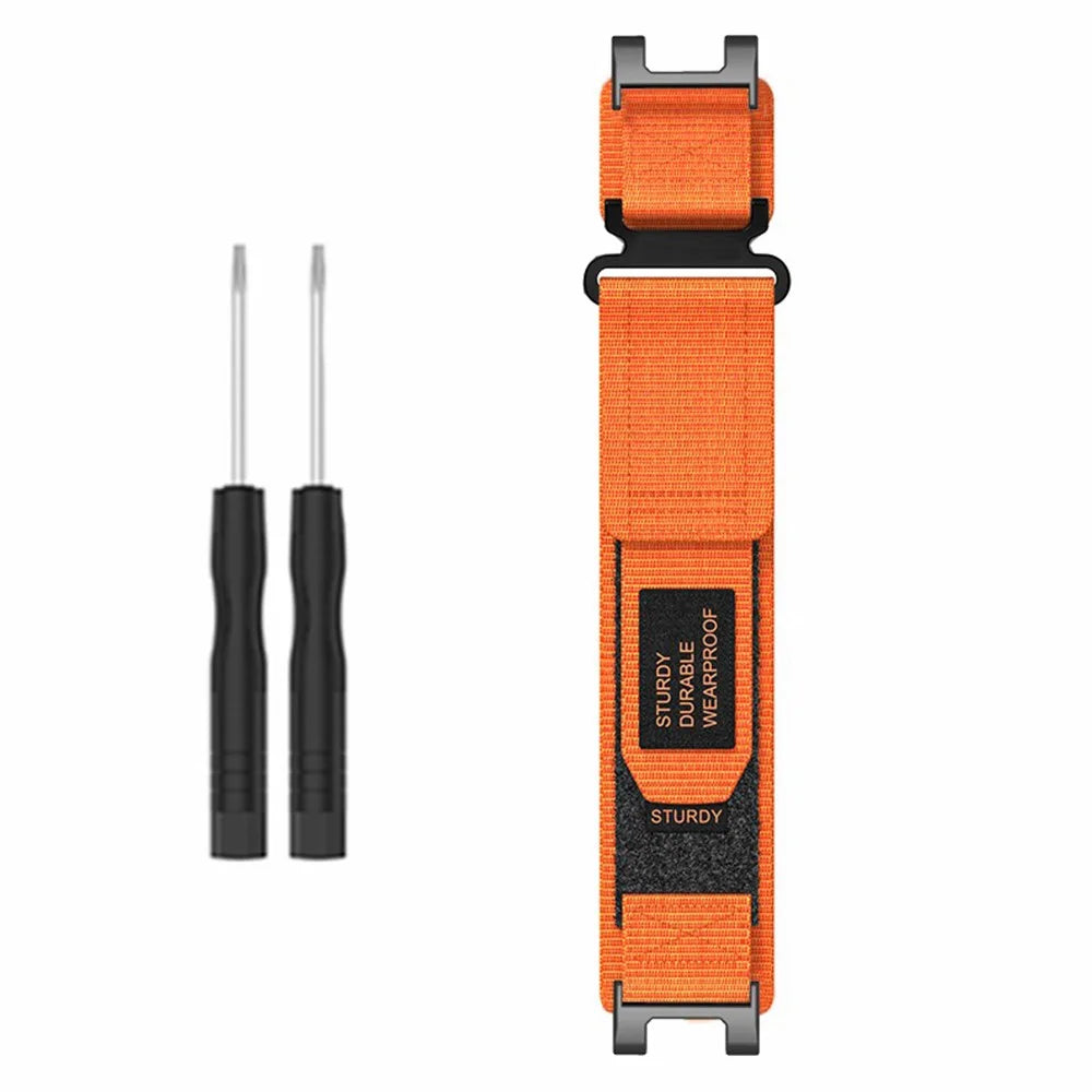 For Huami Amazfit T-Rex / T-Rex Pro Outdoor Sports Watch Strap Magic Tape Adjustable Nylon Band - Orange - 3