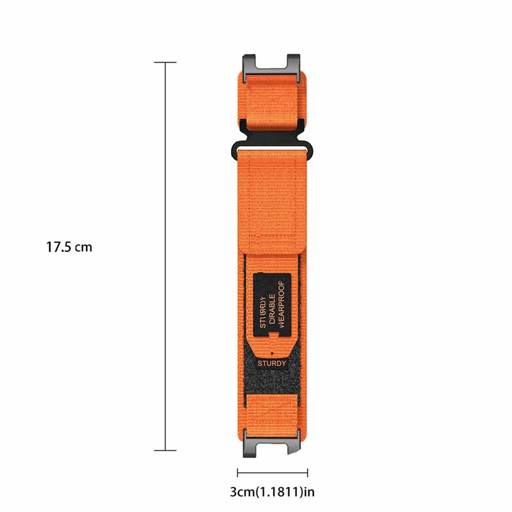 For Huami Amazfit T-Rex / T-Rex Pro Outdoor Sports Watch Strap Magic Tape Adjustable Nylon Band - Orange - 4