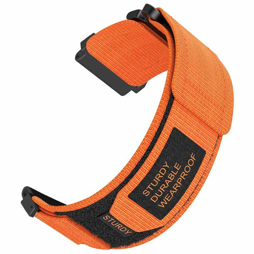 For Huami Amazfit T-Rex Ultra Outdoor Sports Nylon Wrist Band Magic Tape Design Watch Strap - Orange - 1