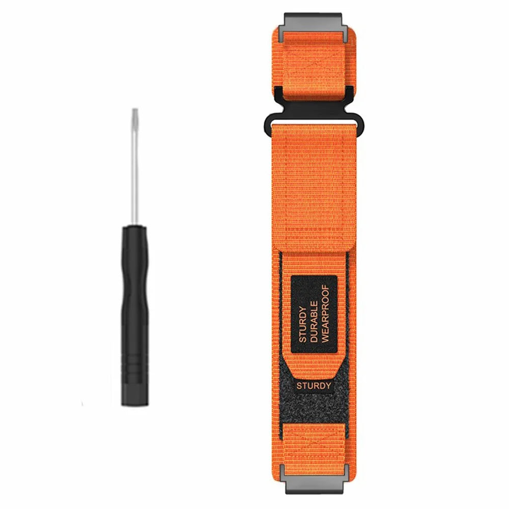 For Huami Amazfit T-Rex Ultra Outdoor Sports Nylon Wrist Band Magic Tape Design Watch Strap - Orange - 3