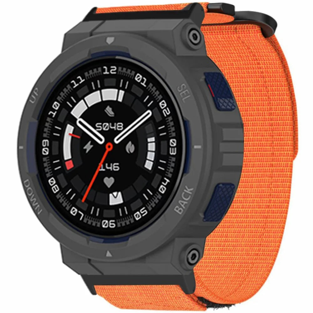 For Huami Amazfit Active Edge (A2212) Sports Smartwatch Strap Magic Tape Design Nylon Band - Orange - 2