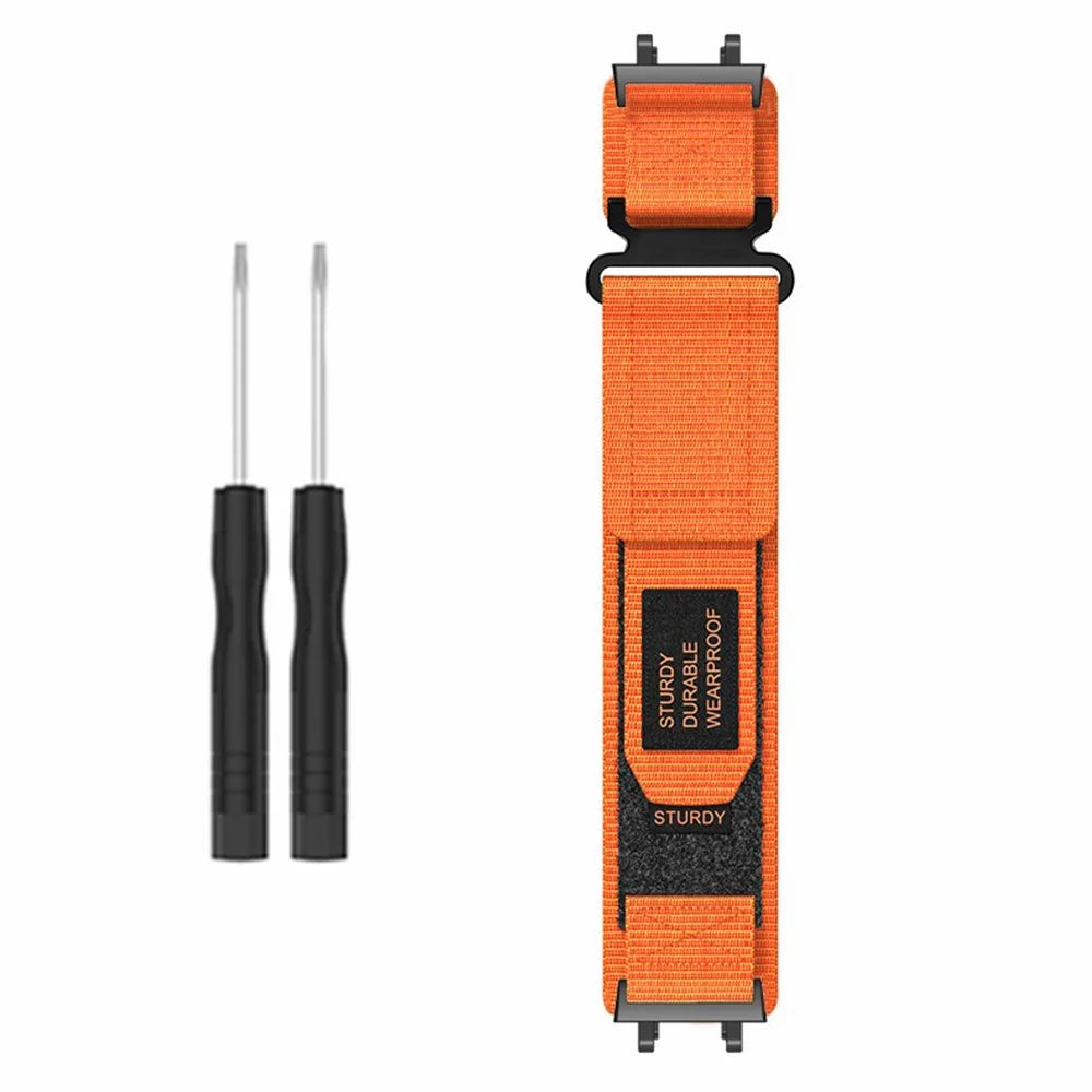 For Huami Amazfit Active Edge (A2212) Sports Smartwatch Strap Magic Tape Design Nylon Band - Orange - 3