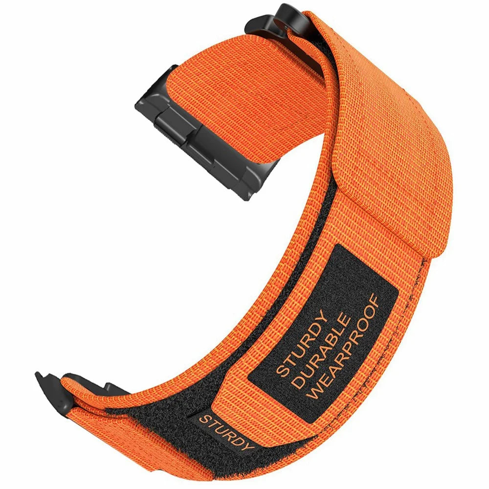 For Huawei Watch D Outdoor Climbing Watch Strap Magic Tape Breathable Nylon Band - Orange - 1