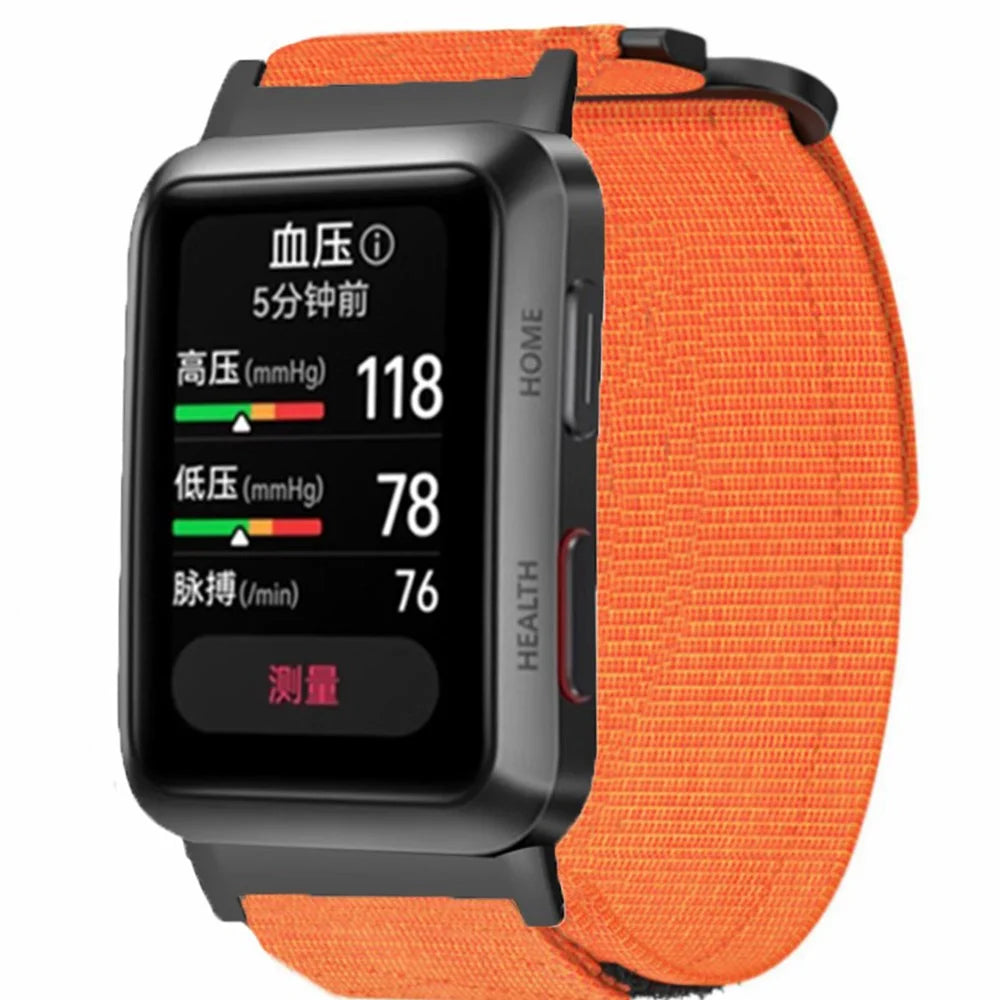 For Huawei Watch D Outdoor Climbing Watch Strap Magic Tape Breathable Nylon Band - Orange - 2