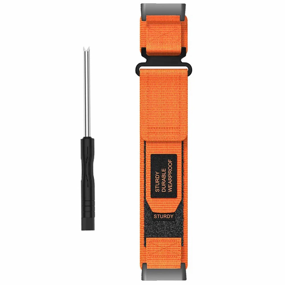 For Huawei Watch D Outdoor Climbing Watch Strap Magic Tape Breathable Nylon Band - Orange - 3