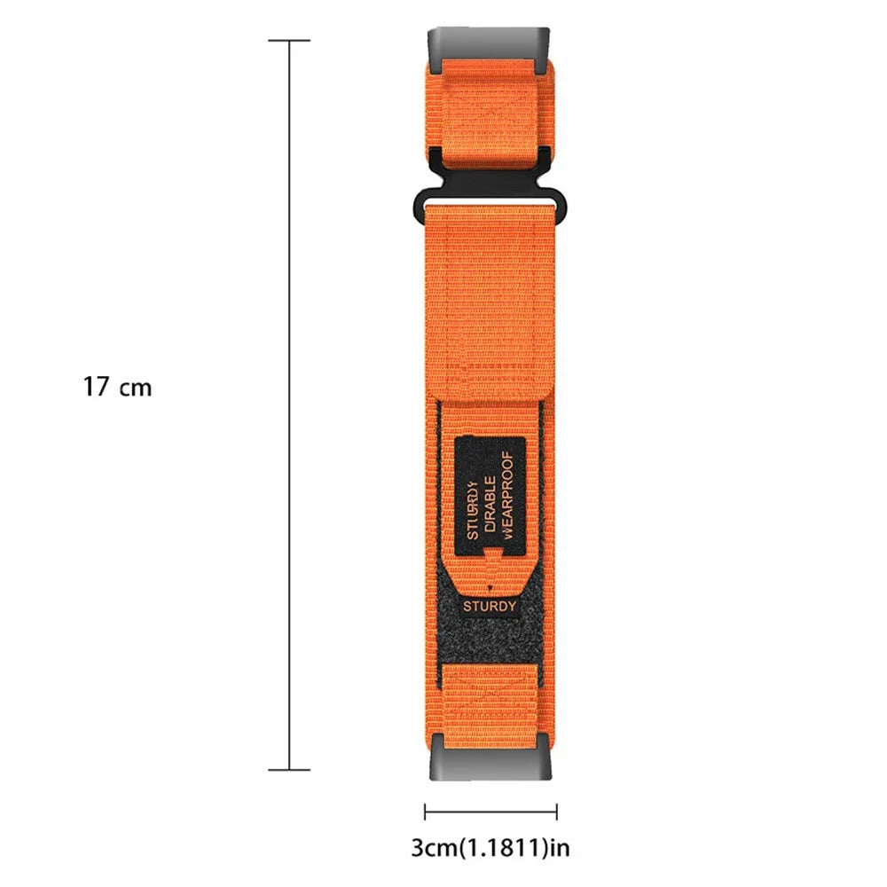 For Huawei Watch D Outdoor Climbing Watch Strap Magic Tape Breathable Nylon Band - Orange - 4