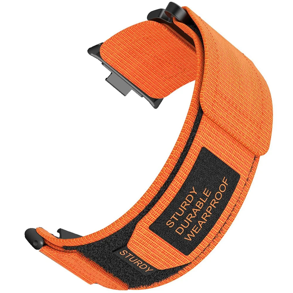 For Xiaomi Smart Band 10 Pro / 9 Pro / 8 Pro / Redmi Watch 6 / 5 / 4 Magic Tape Nylon Strap Replacement Watch Band - Orange - 1