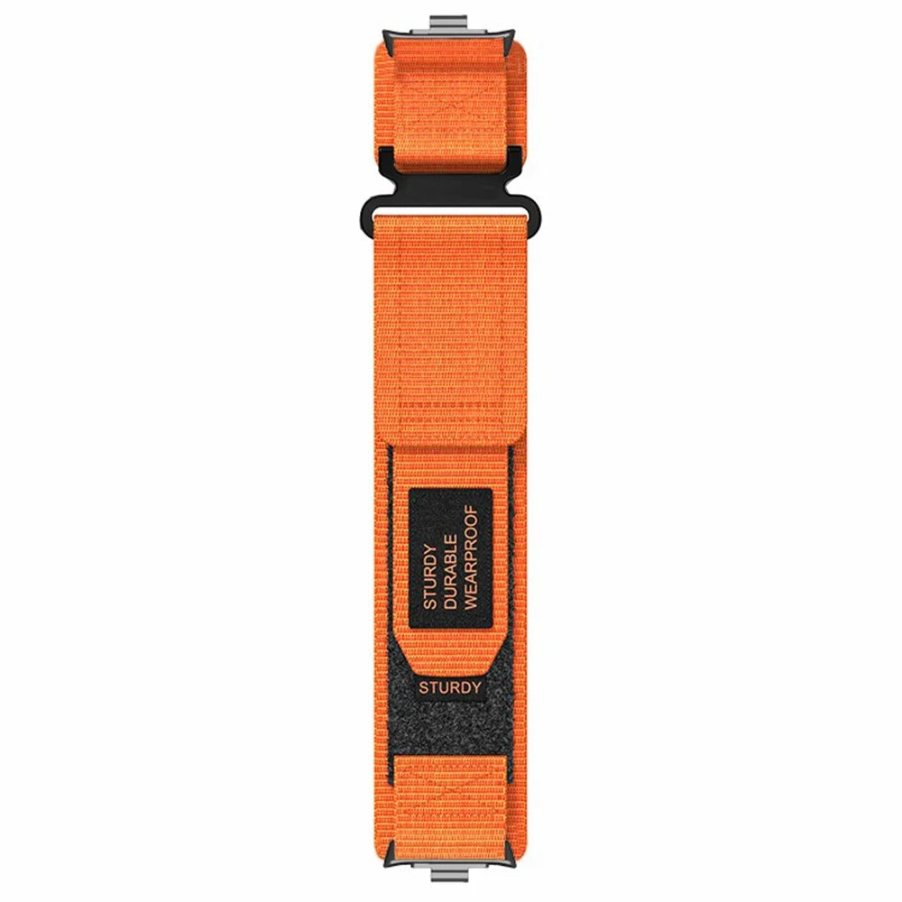 For Xiaomi Smart Band 10 Pro / 9 Pro / 8 Pro / Redmi Watch 6 / 5 / 4 Magic Tape Nylon Strap Replacement Watch Band - Orange - 3