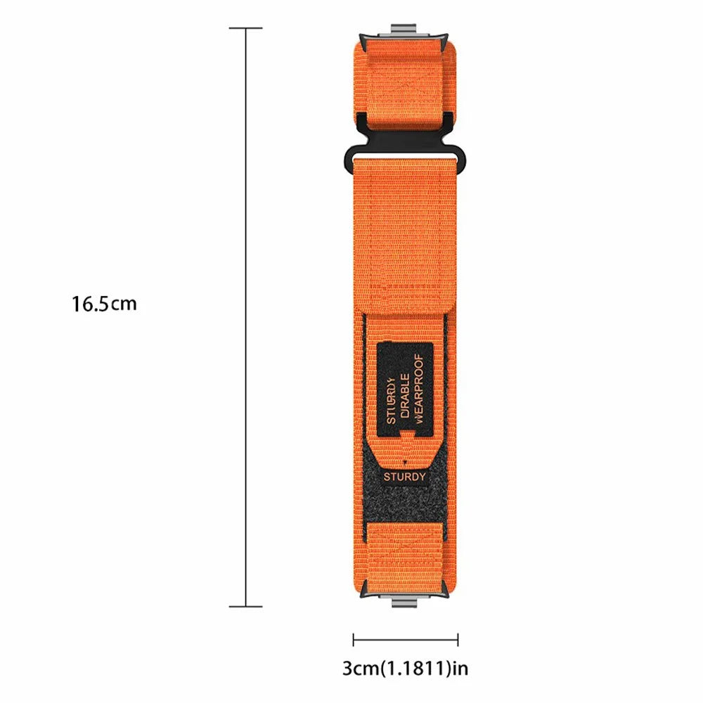 For Xiaomi Smart Band 10 Pro / 9 Pro / 8 Pro / Redmi Watch 6 / 5 / 4 Magic Tape Nylon Strap Replacement Watch Band - Orange - 4