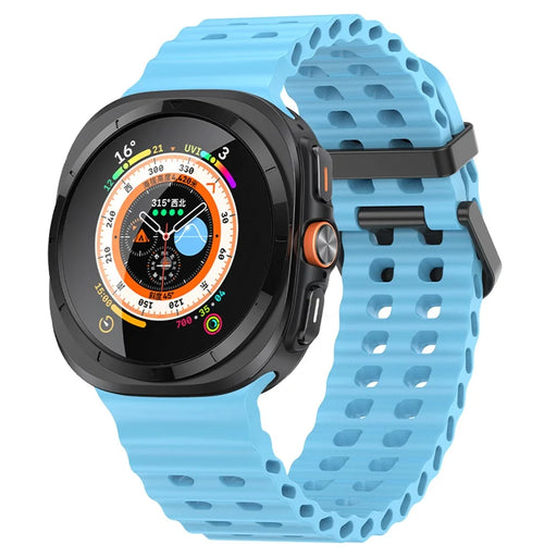 KALEBOL For Samsung Galaxy Watch Ultra2 47mm / Watch Ultra (2025) 47mm / Watch Ultra 47mm Wrist Band Replacement Silicone Watch Strap - Sky Blue - 2