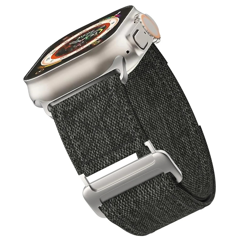 KALEBOL For Apple Watch Ultra 3 2 1 49mm / Series 11 10 46mm / 9 8 7 45mm / SE3 SE2 SE 6 5 4 44mm / 3 2 1 42mm Watch Band Nylon Loop Strap - Black - 3