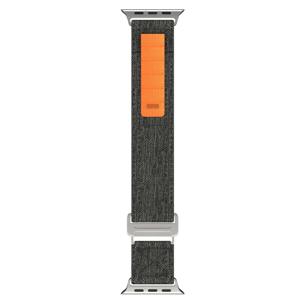KALEBOL For Apple Watch Ultra 3 2 1 49mm / Series 11 10 46mm / 9 8 7 45mm / SE3 SE2 SE 6 5 4 44mm / 3 2 1 42mm Watch Band Nylon Loop Strap - Black - 4