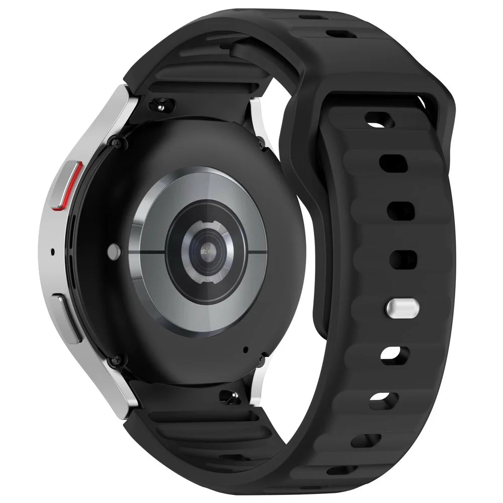 KALEBOL For Samsung Galaxy Watch6 / Watch6 Classic / Watch 5 / Watch 5 Pro Watch Band Silicone Strap - Black - 1