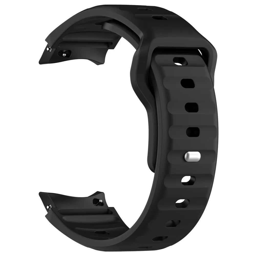 KALEBOL For Samsung Galaxy Watch6 / Watch6 Classic / Watch 5 / Watch 5 Pro Watch Band Silicone Strap - Black - 3