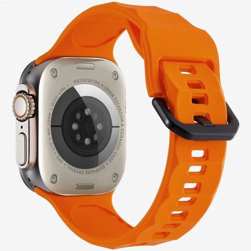 KALEBOL For Apple Watch Series 11 10 42mm / 9 8 7 41mm / SE3 SE2 SE 6 5 4 40mm / 3 2 1 38mm Watch Band Silicone Strap - Orange - 1