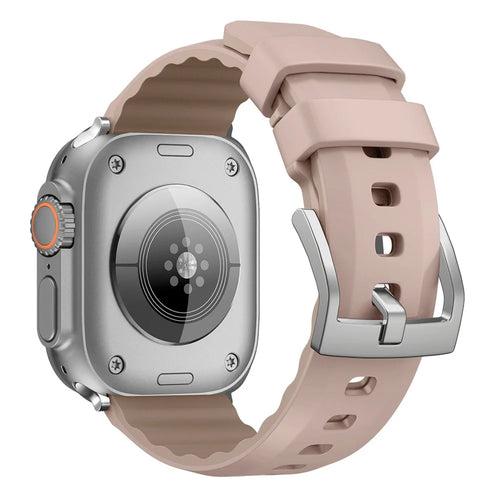 KALEBOL For Apple Watch Ultra 3 2 1 49mm / Series 11 10 46mm / 9 8 7 45mm / SE3 SE2 SE 6 5 4 44mm / 3 2 1 42mm Silicone Band Dual Color -  Pink - 1