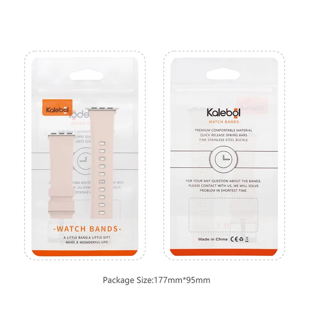 KALEBOL For Apple Watch Ultra 3 2 1 49mm / Series 11 10 46mm / 9 8 7 45mm / SE3 SE2 SE 6 5 4 44mm / 3 2 1 42mm Silicone Band Dual Color -  Pink - 6
