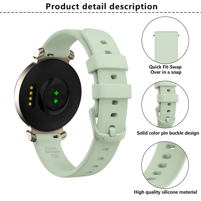 KALEBOL For Garmin Lily 2 Silicone Watch Strap Wrist Band Replacement - Midnight Green - 5