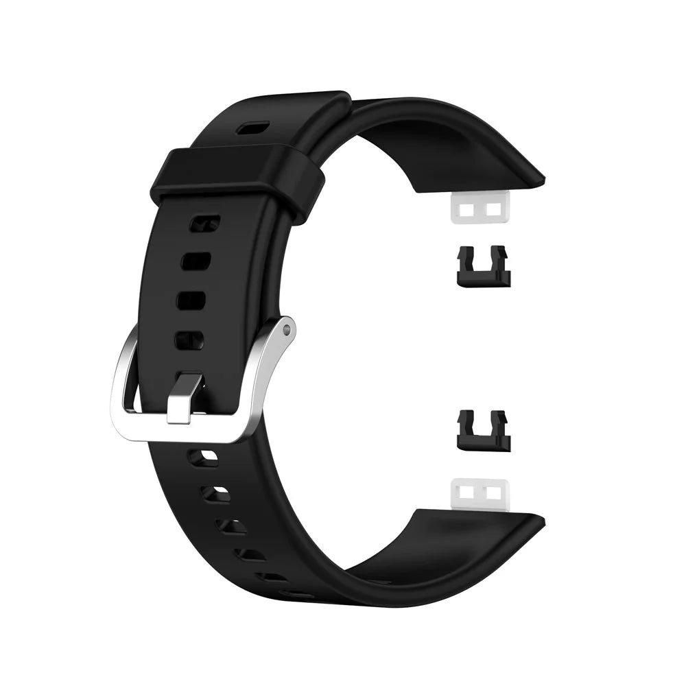Soft Silicone Watch Strap for Huawei Watch Fit - Black - 1