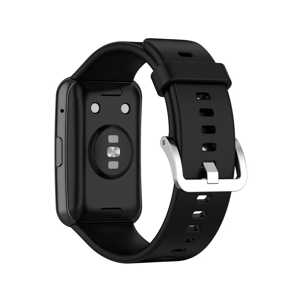 Soft Silicone Watch Strap for Huawei Watch Fit - Black - 3