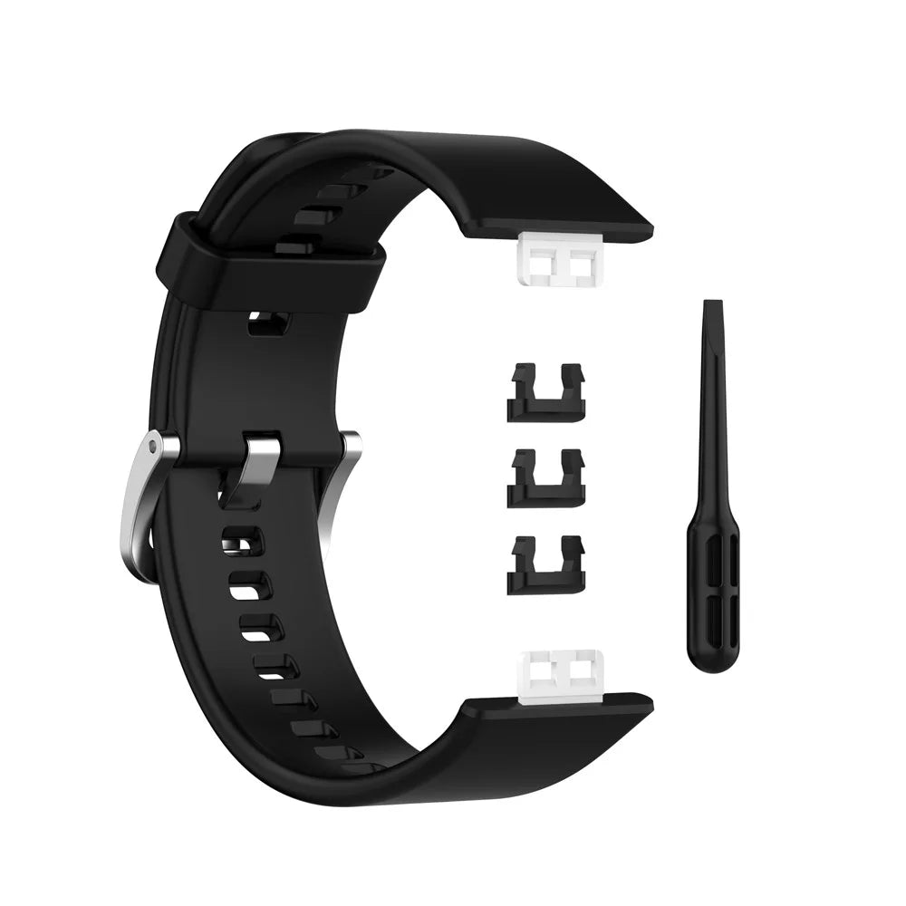 Soft Silicone Watch Strap for Huawei Watch Fit - Black - 5