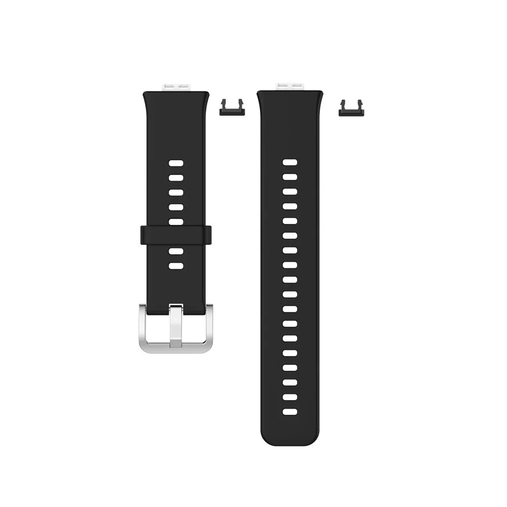 Soft Silicone Watch Strap for Huawei Watch Fit - Black - 6
