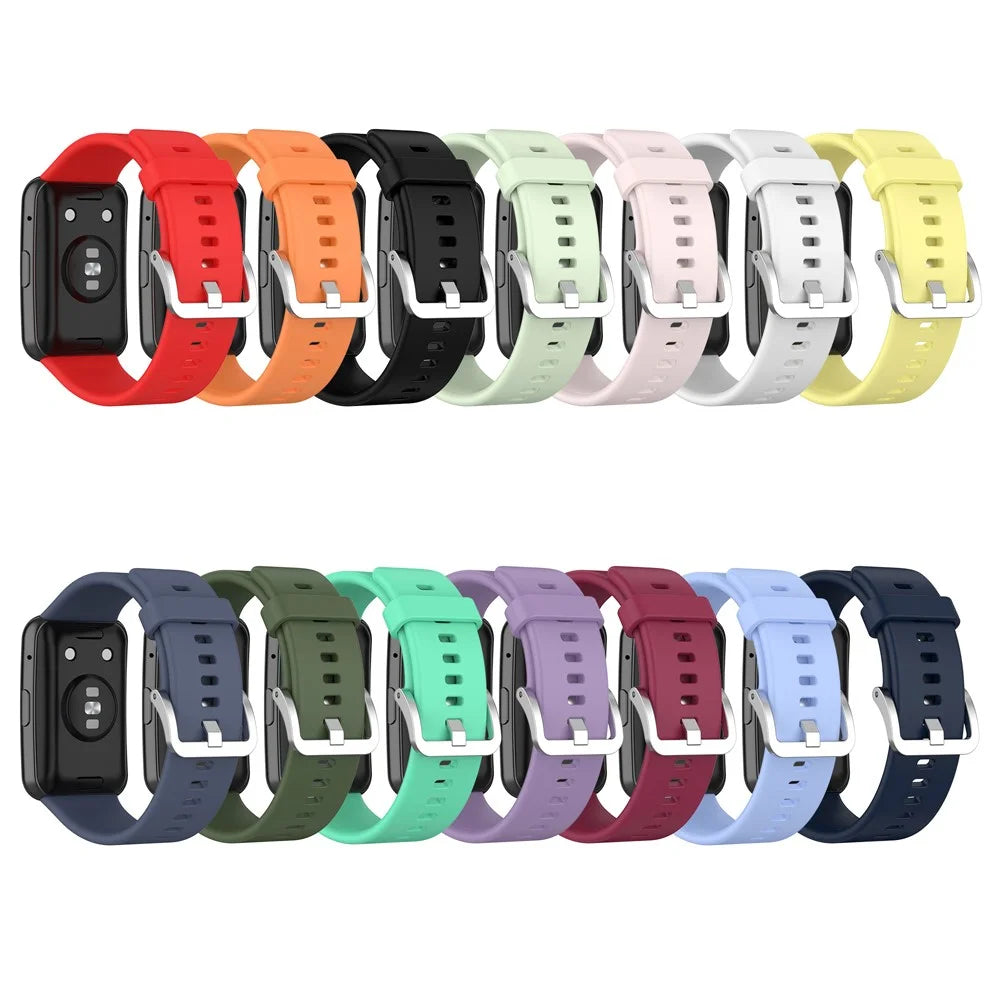 Soft Silicone Watch Strap for Huawei Watch Fit - Black - 7