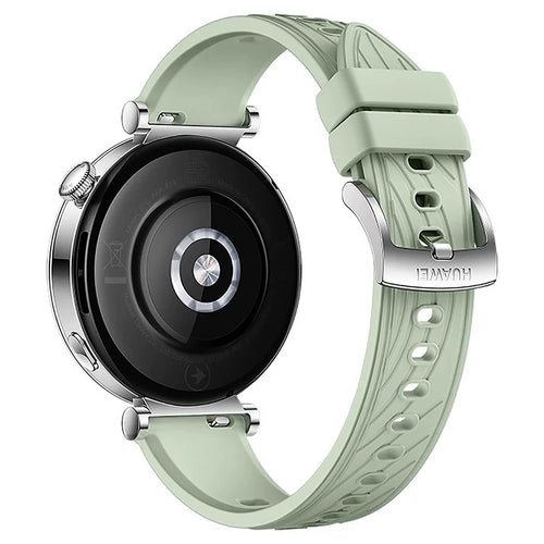 KALEBOL For Huawei Watch GT 4 41mm / Garmin Venu 3S / Asus Zenwatch 3 WI503Q Silicone Watch Band 18mm - Light Green / Silver - 1