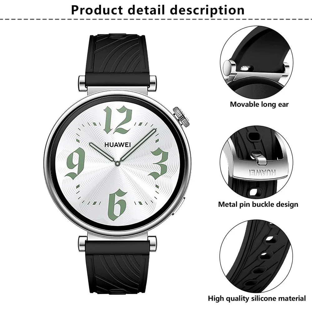 KALEBOL For Huawei Watch GT 4 41mm / Garmin Venu 3S / Asus Zenwatch 3 WI503Q Silicone Watch Band 18mm - Light Green / Silver - 4