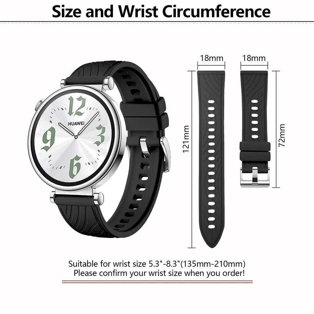 KALEBOL For Huawei Watch GT 4 41mm / Garmin Venu 3S / Asus Zenwatch 3 WI503Q Silicone Watch Band 18mm - Light Green / Silver - 5