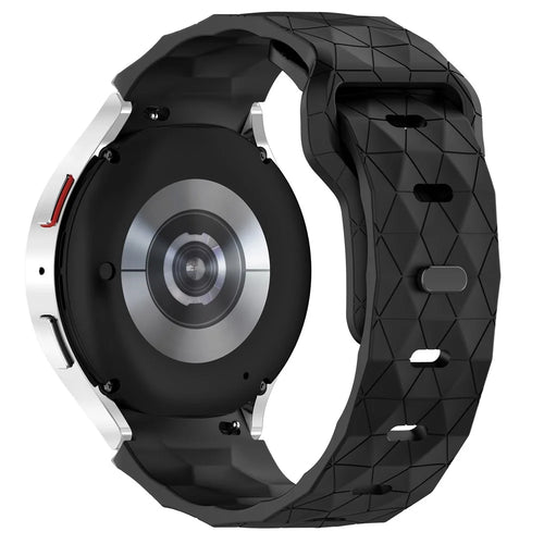 For Samsung Galaxy Watch FE 40mm / Watch6 / Watch6 Classic / Watch 5 / Watch 5 Pro Silicone Watch Band Football Pattern - Black - 1
