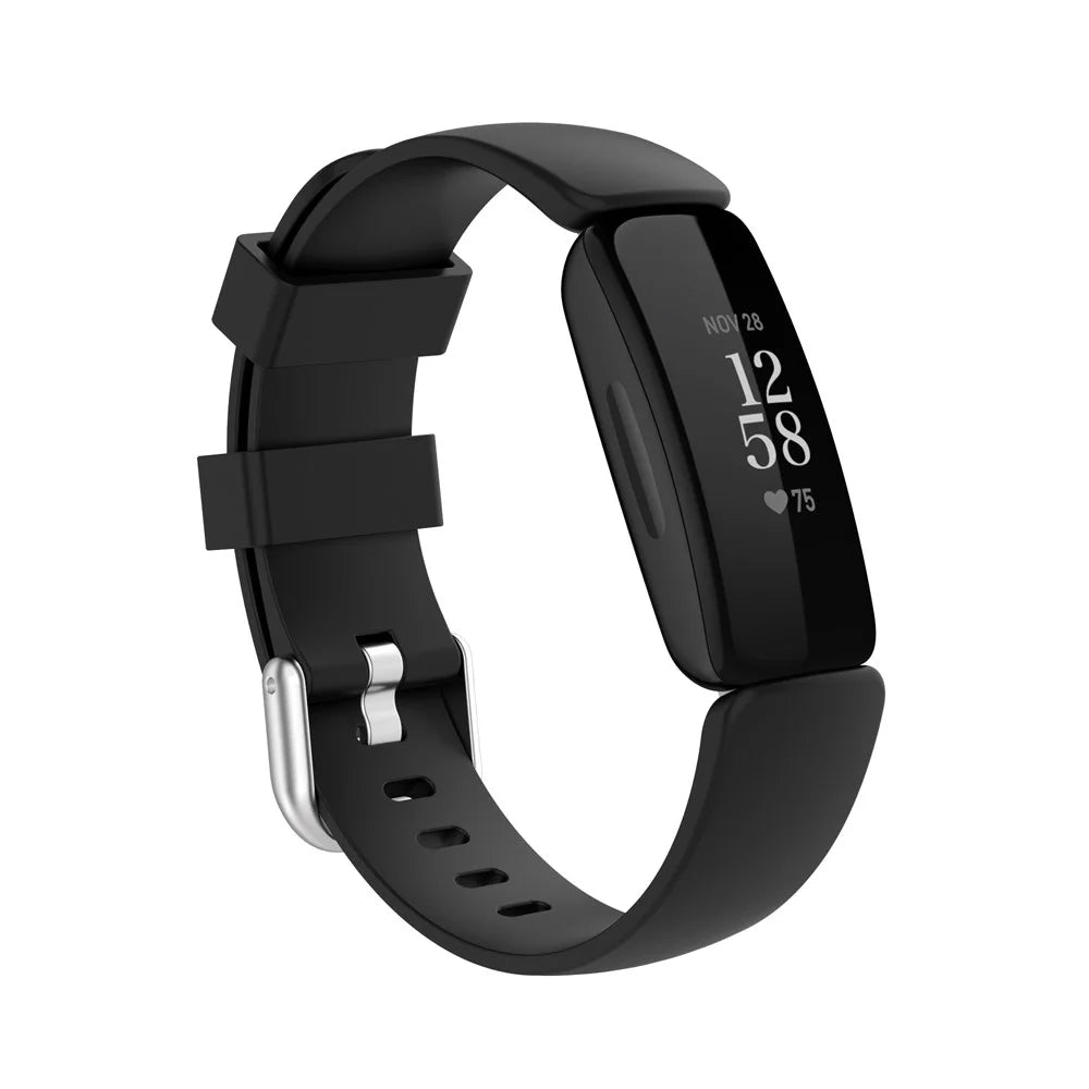 For Fitbit Inspire 2 TPE Smart Watch Replacement Strap [Size: S] - Black - 2