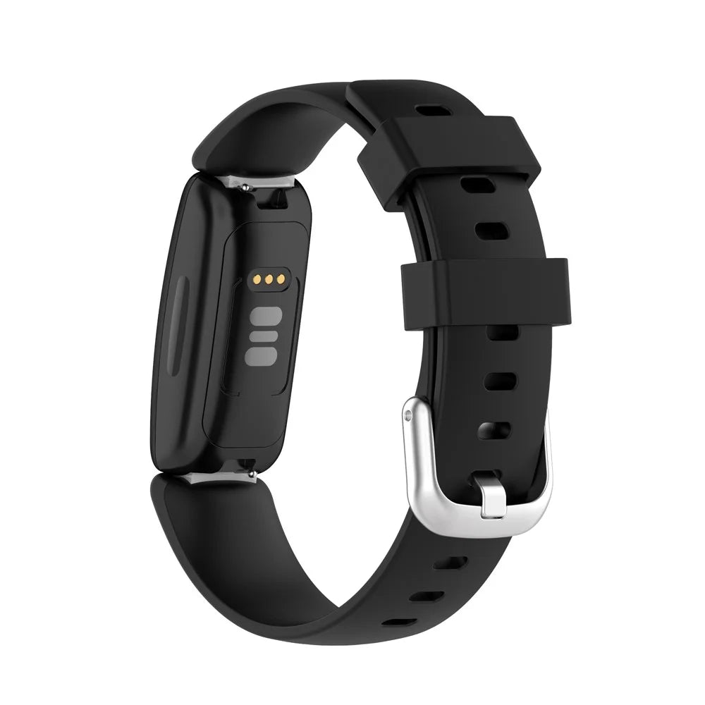 For Fitbit Inspire 2 TPE Smart Watch Replacement Strap [Size: S] - Black - 3