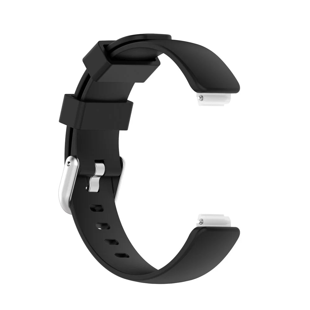 For Fitbit Inspire 2 TPE Smart Watch Replacement Strap [Size: S] - Black - 4